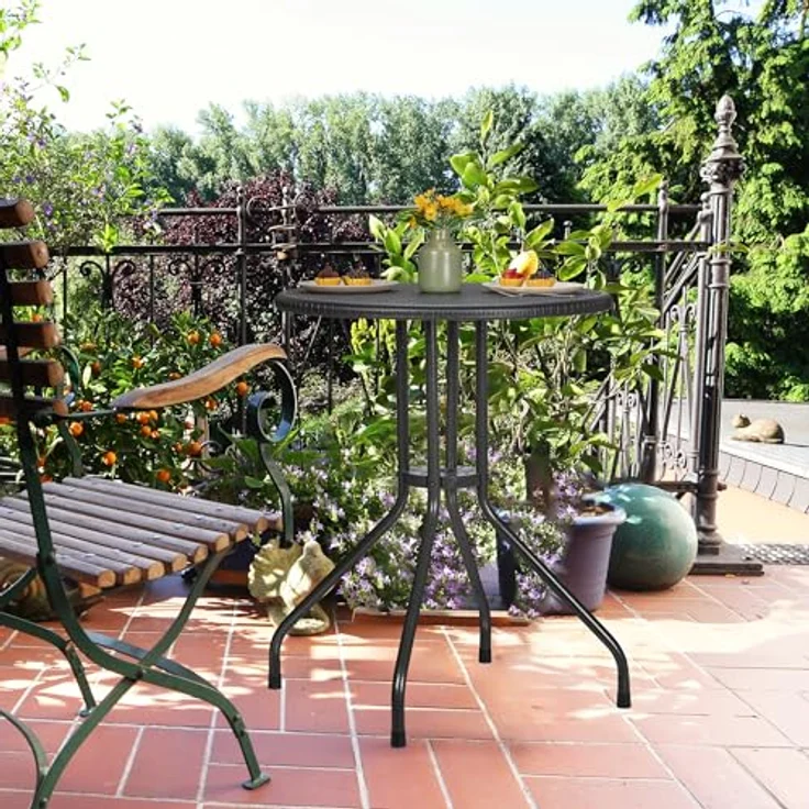 Runder Gartentisch in Rattanoptik – Bild 5