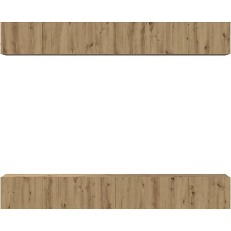 vidaXL TV-Schrankset Wandmontiert 6 pcs Artisan-Eiche Holzwerkstoff 3393476 – Bild 6
