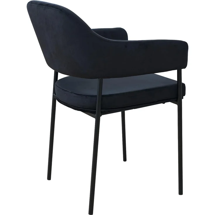 SVITA Esszimmerstuhl SCARLETT (2er Set), Armlehnstuhl, Polsterstuhl, Metallbeine, Samt, Schwarz – Bild 7