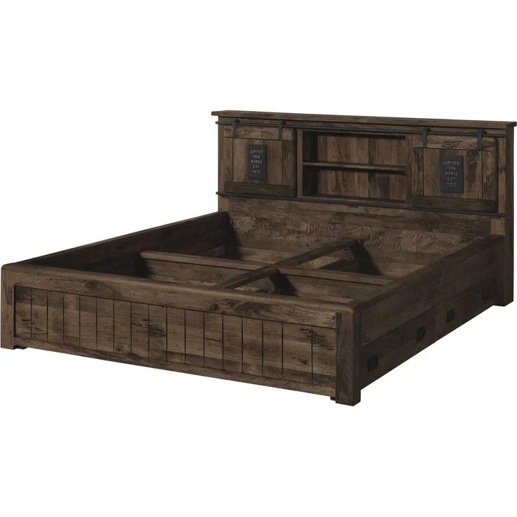 Bett mit Schublade Mango 140x200 grau lackiert RAILWAY #270 – Bild 11