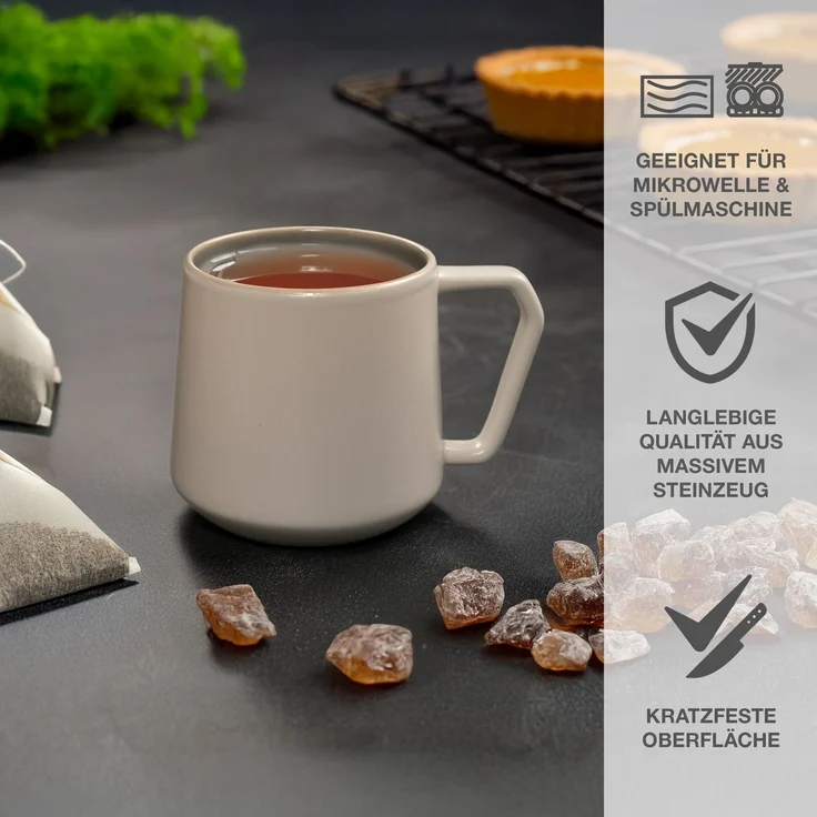 Moritz & Moritz CAVO Kaffeebecher 6er Pack - Stone – Bild 3
