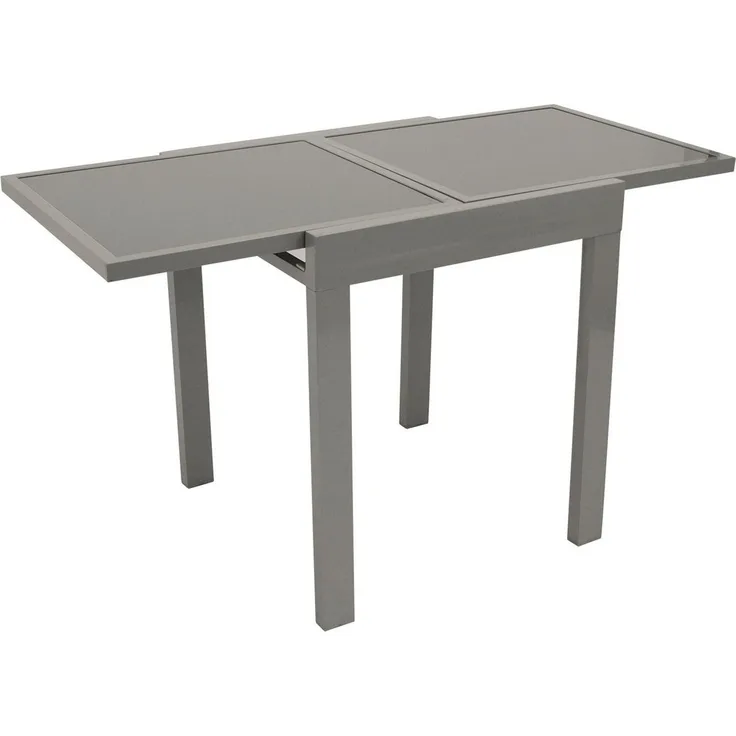 Balkon-Ausziehtisch AMALFI 65/130x65 cm, Aluminium + Glas