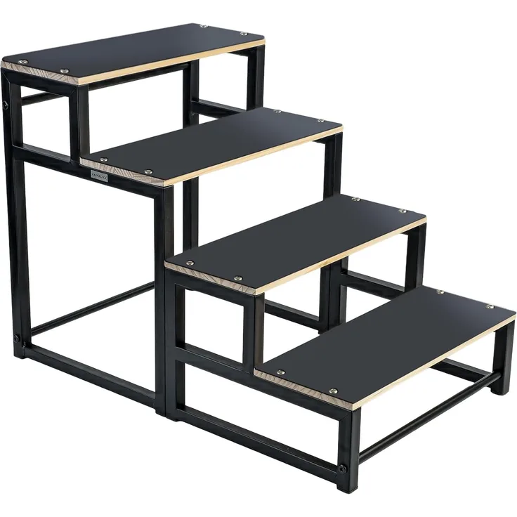 Hundetreppe Hundeleiter 4 Stufen mit Anti Rutsch Auflagen bis 43cm hoch