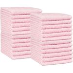 Amazon Basics Waschlappen aus Baumwolle, 24er-Pack, Blütenrosa, 30x30 cm