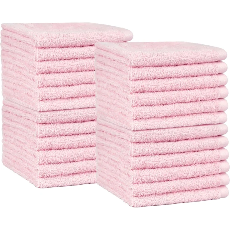 Amazon Basics Waschlappen aus Baumwolle, 24er-Pack, Blütenrosa, 30x30 cm – Bild 1