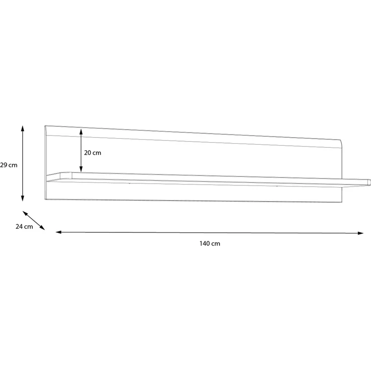Wandboard >ATTENTION< in Riviera Eiche / Weiß Gloss - 140x29x24cm (BxHxT) – Bild 5