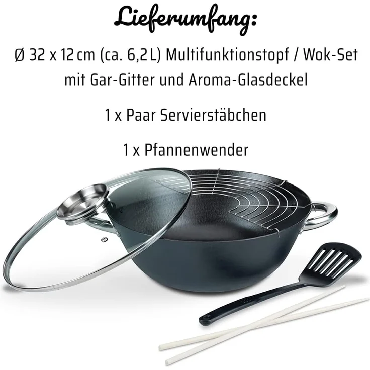 GSW Kochtopf, Gusseisen (1-tlg), incl. Glasdeckel, Induktion – Bild 7