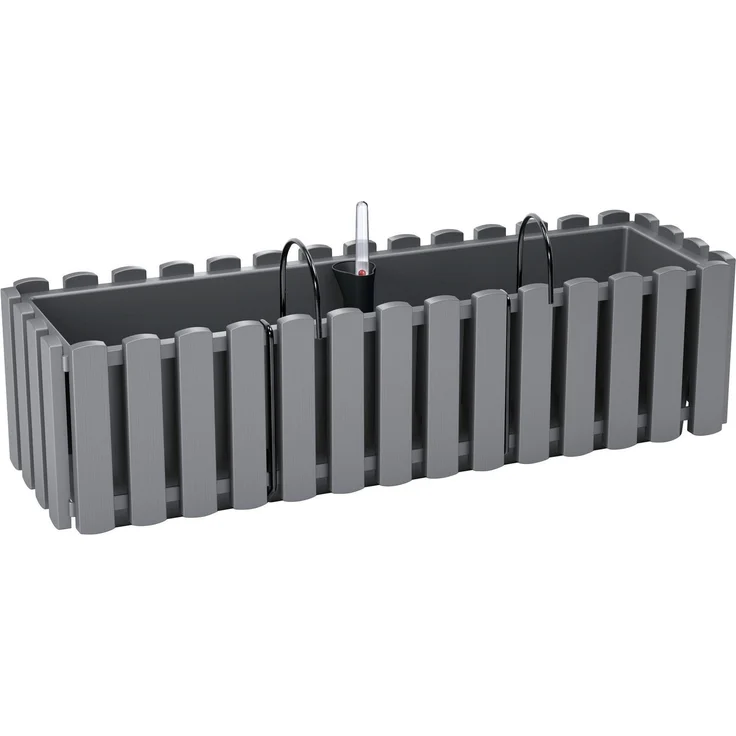 Prosperplast Balkonkasten Boardee Fence W, BxTxH: 58x18x16,2 cm, Inkl. Bewässerungsset und Metallhaken – Bild 1