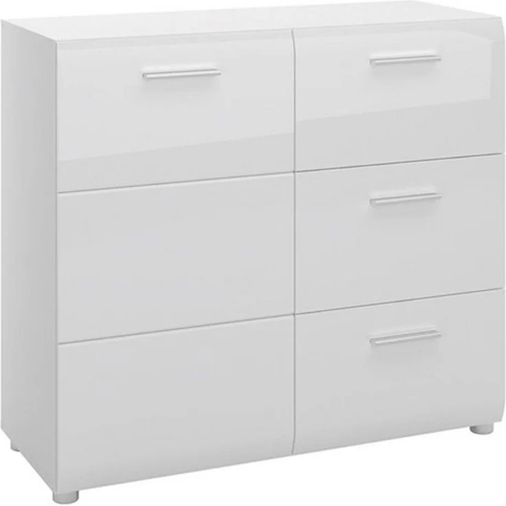 Kommode 96 cm breit weiß Hochglanz MALABO-129 – Bild 4