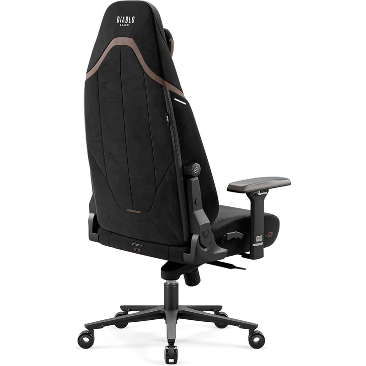 Diablo Ergonomischer Gaming Stuhl aus Stoff – Gaming Chair mit 4D Armlehnen, magnetischem Kopfkissen, Lendenwirbelstütze und atmungsaktiver Polsterung, 140 kg Ultra Black – Bild 8