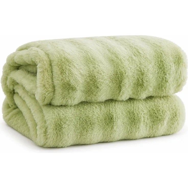 Flanell-Kuscheldecke für Sofa und Bett Grün 2 x 2.3 m
