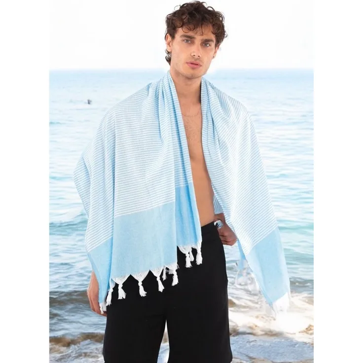 herémood Saunatuch Hürrem XXL Hamamtuch Saunalaken Wellness Badetuch Pestemal Strandtuch, (1er - 2er Set, 1-St), 90x170 cm, schnelltrocknend, saugstark, platzsparend mit Fransen