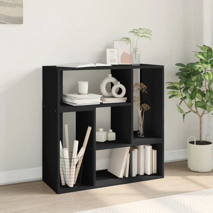 2 pcs TV-Schrank, Lowboard TV Schwarz 75x30x50 cm Holzwerkstoff – Bild 4