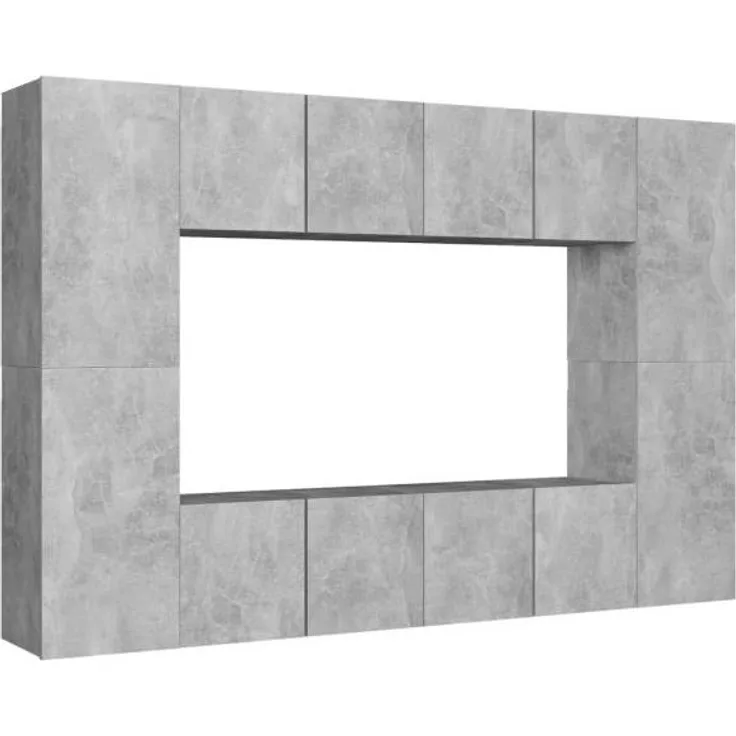8-tlg. TV-Schrank-Set Betongrau Holzwerkstoff [3079088]