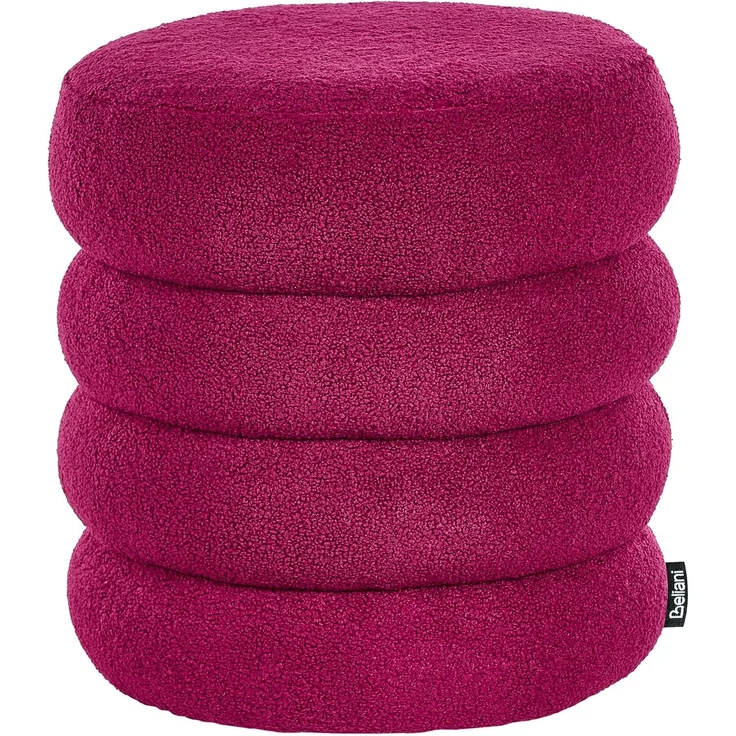 Pouf SUMPTER Bouclé Burgunderrot – Bild 4