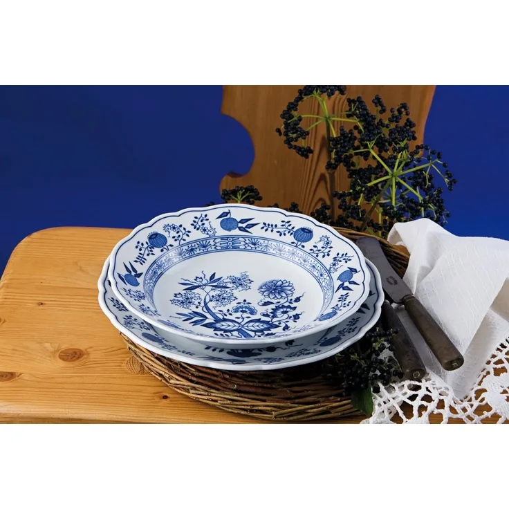 Speiseteller 27 cm/Fa Blau Zwiebelmuster Hutschenreuther Speiseteller - Mikrowelle geeignet, Spülmaschinenfest