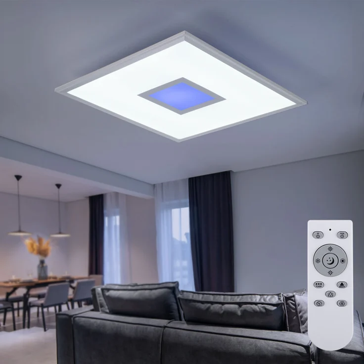 RGB LED Panel, 2600 lm, CCT, Fernbedienung, dimmbar, L 45 cm – Bild 2