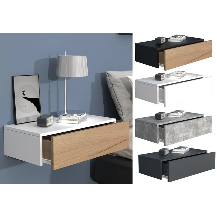 VCM Nachttisch Usal 918290 Anthrazit H. 15 x B. 60 x T. 30 cm – Bild 1