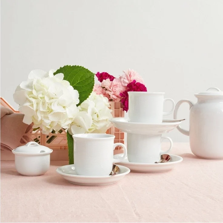 Thomas Trend Untertasse für Kaffeetasse / Teetasse, Porzellan, Weiß, Spülmaschinenfest, 14 cm, 14741 – Bild 2