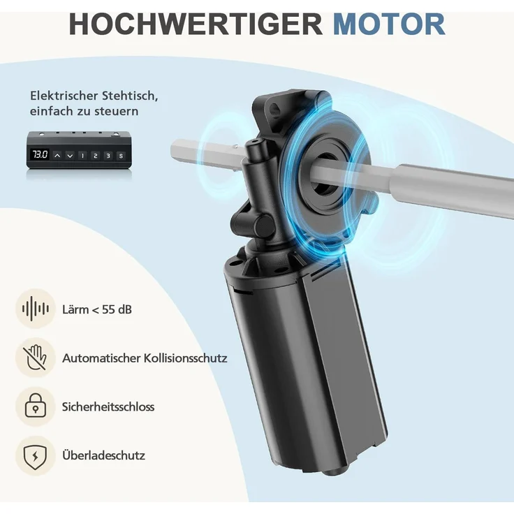 DUMOS Schreibtisch Höhenverstellbar, Ergonomic Elektrischer Schreibtische 120 X 60 cm, Standing Desk, Height Adjustable Tisch, Office Desk Geeignet für Büros, Wohnungen und andere (Braun) – Bild 7