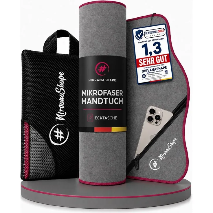 NirvanaShape Sporthandtuch Mikrofaser Handtuch, Microfaser Handtücher als Reisehandtuch, (Set), Microfaser Handtuch als Strandtuch oder Fitneesshandtuch