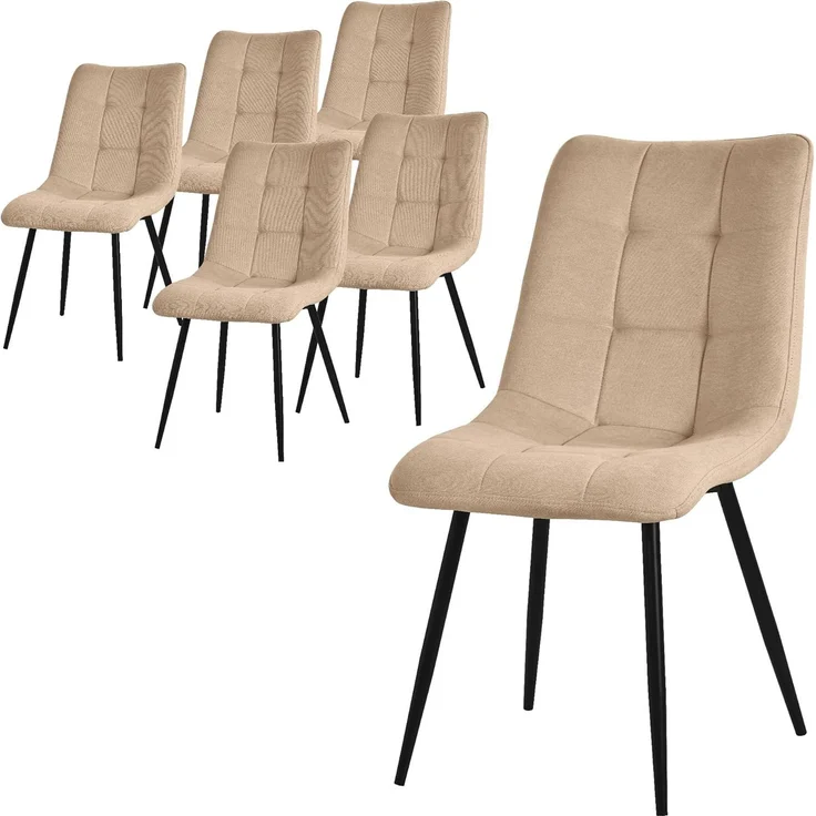 ML-DESIGN Stuhl Esszimmerstühle mit Rückenlehne moderne Design Lounge Küchenstühle (6 St), Polsterstuhl Esstischstühle 6er Set Küchenstuhl Polyester bis 120kg – Bild 1