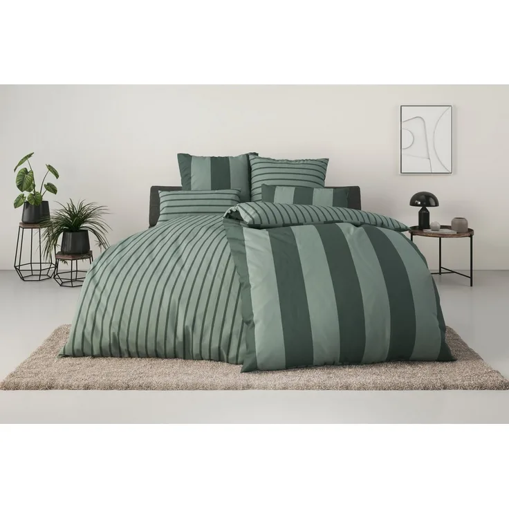 OTTO home Bettwäsche Sari, Linon, 2 teilig, in verschiedenen Qualitäten, moderne Bettwäsche mit Streifen