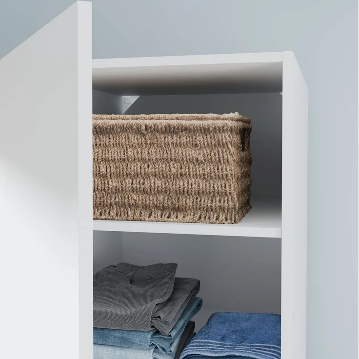 Forte WASHCAB 60 70, moderner Badezimmerhängeschrank, 1-türig, Schrank zur Aufbewahrung von Putz- und Waschutensilien, Holzwerkstoff, Weiß, 66 cm breit x 58,5 cm hoch x 67,4 cm tief – Bild 7