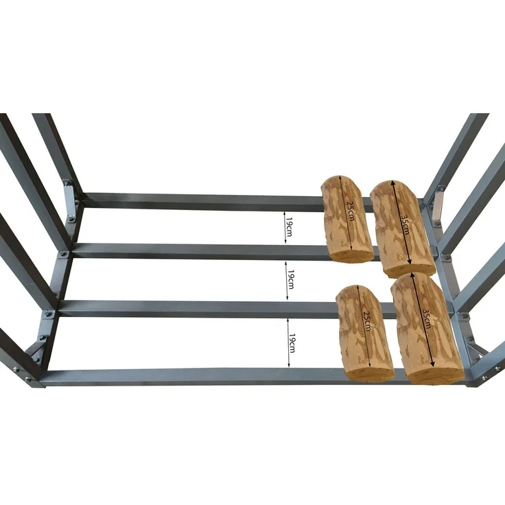 Quick Star Kaminholzregal Außen Metall Basic, Mehrere Größen, Mit / Ohne Wetterschutz, BxTxH:185x70x185 cm, (1-St) – Bild 2