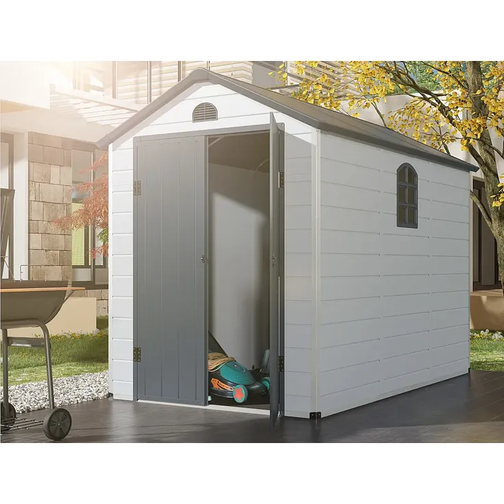 Vente-unique - CESIO Gartenhaus Harz GrauGrau - B 268 cm x H 180 cm x L 176 cm – Bild 7