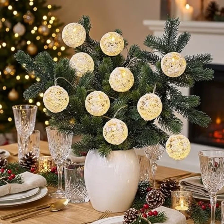 Provance Lichterkette LED Lichterkette Weiß mit 10 Großen Kugeln Innen – Bild 7