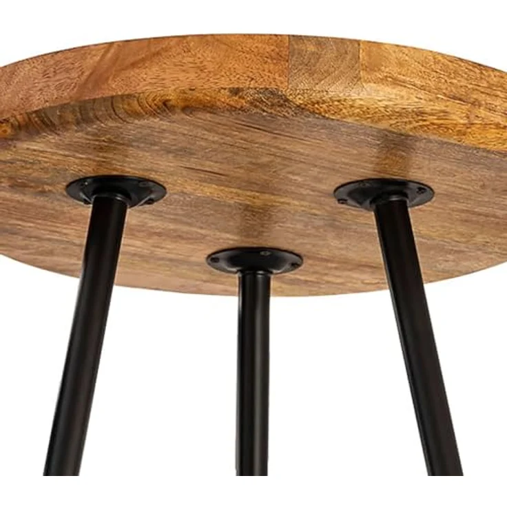 Amagohome Couchtisch Beistelltisch Holz rund Couchtisch Wohnzimmer Tisch Metalbeine Holzpla – Bild 9