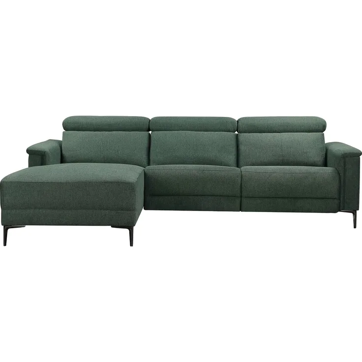 Places of Style Ecksofa Lund, L-Form, 261cm, mit man. o. elektr. Relaxfunktion und USB/ Kopfteilverstellg