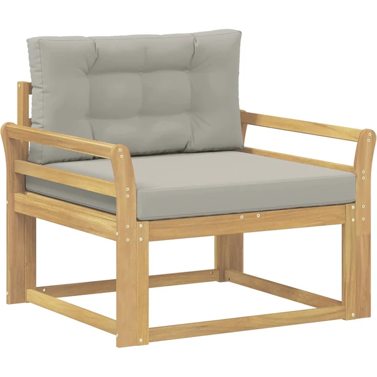 vidaXL Outdoor Mittelsofa Polyester Weiß 3439010 – Bild 2