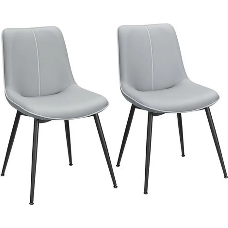 Vasagle Esszimmerstuhl (2 St), Polsterstuhl, verstellbare Füße, 56 x 50,3 x 81 cm (T x B x H), taubengrau