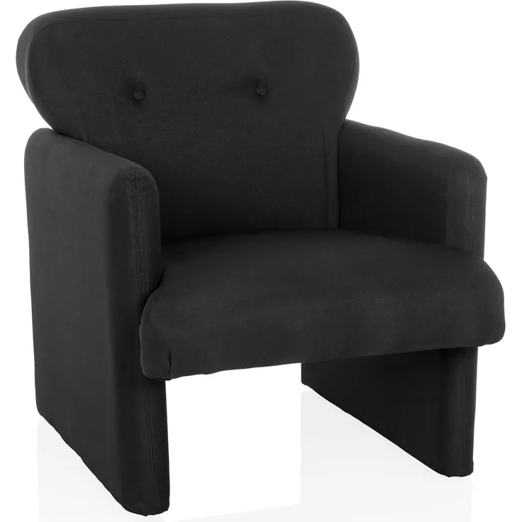 hjh LIVING Loungesessel 1-Sitzer CARIPITO Stoff Polstersessel Relaxsessel für Wohnzimmer Schlafzimmer, Schwarz