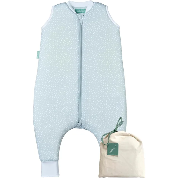 molis&co - Baby schlafsack mit Füßen - Ideal für den Winter - Babyschlafsack mit Beinen 2,5 tog - 100% Baumwolle (Oeko-TEX 100), Premium Qualität - Grey Print (80 cm)