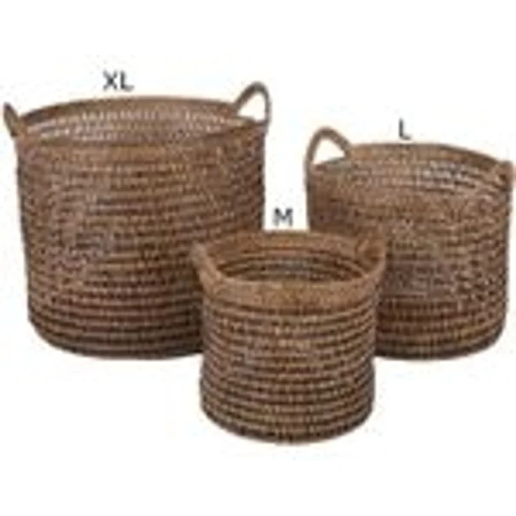 Rattan Korb Eda Braun mit Henkel L – Bild 8