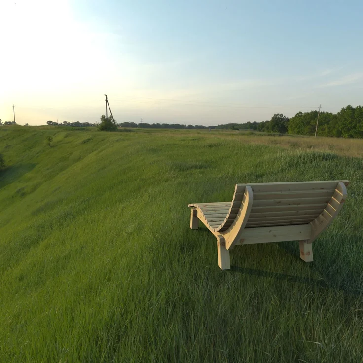 Gartenliege Relaxliege "Liege-Franzi" (Lärche) Breite 140cm Einstiegshöhe 40cm mit Füßen – Bild 6