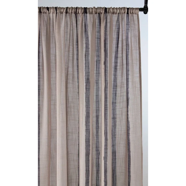 LeGer Home by Lena Gercke Gardine Zayla, 1 Stück, Stangendurchzug, Leinenoptik, Langstreifen-Look (1 St), Stangendurchzug, halbtransparent, Leinenoptik, Längsstreifen, Stangendurchzug, leichtes Material – Bild 2