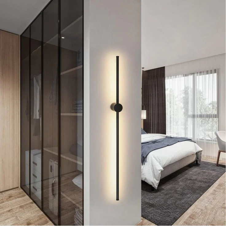 Nettlife LED Wandleuchte LED Wandleuchte Schwarz 100 cm Warmweiß 3000 K, LED fest integriert, Warmweiß – Bild 2