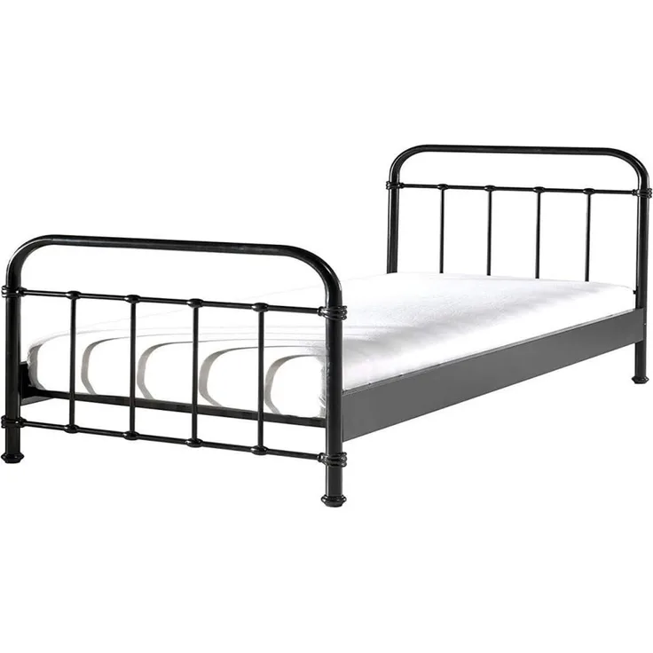 Vipack 'New York' Einzelbett schwarz, 120x200 cm