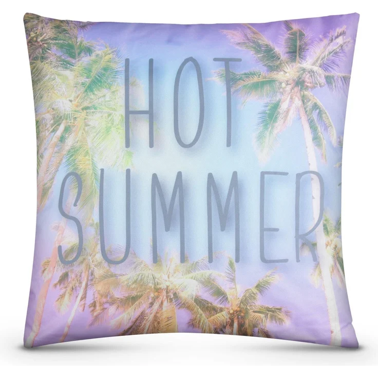 Outdoor Kissen mit Paspel ( 45 x 45 cm ) Dekokissen Garten - Reißverschluss - Schmutz- und Wasserabweisend - abnehmbarer Kissenbezug Hot Summer 1er-Pack – Bild 9