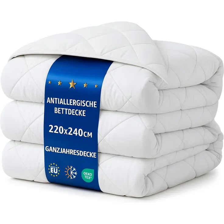 Amazinggirl Bettdecke Ganzjahresdecke 240x220 cm - Duvet Bett Decke Schlafdecke Steppbettdecke Quilt Bettzeug und Bettdecken mit Füllung Oeko-Tex-Zertifikat