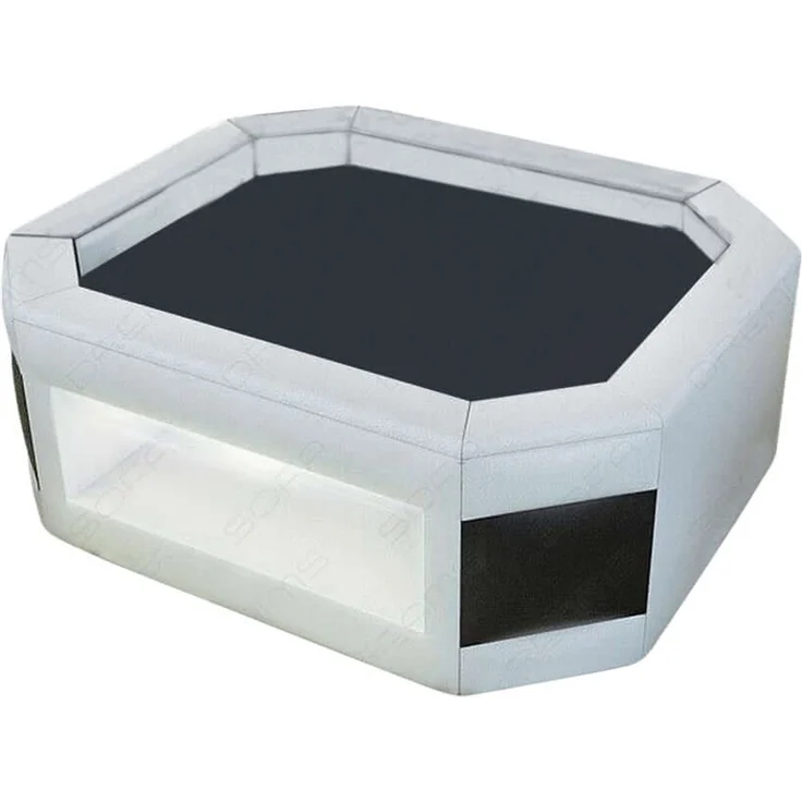 Sofa Dreams - Design Wohnzimmertisch Prato – Mit LED Beleuchtung - Kunstleder - Weiß-Schwarz – Bild 1