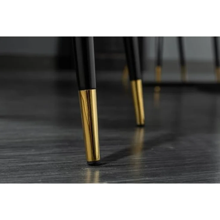 riess-ambiente 4-Fußstuhl PARIS greige / schwarz gold (Einzelartikel, 1 St), Esszimmer · Samt · Metall · mit Armlehne · Ziersteppung – Bild 6