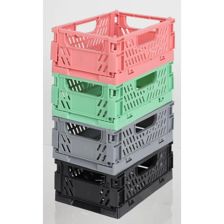 24x Mini Deko Klappbox 15×10×5,7 cm 24er Set – faltbare Aufbewahrungsbox kleine Organizer Box stabile Kunststoff Klappkiste verschiedene Farben zufällige Farbauswahl – Bild 2