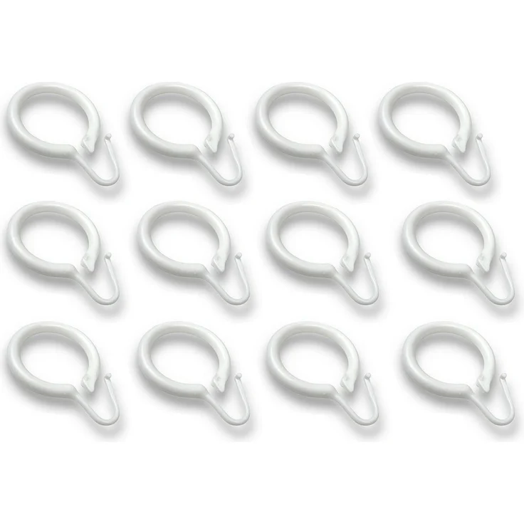 nodeko Duschvorhangringe Duschmantelringe Innendurchmesser 35 mm, für Duschvorhangstangen, (Packung, 12-St), einfacher Wechsel – Bild 1