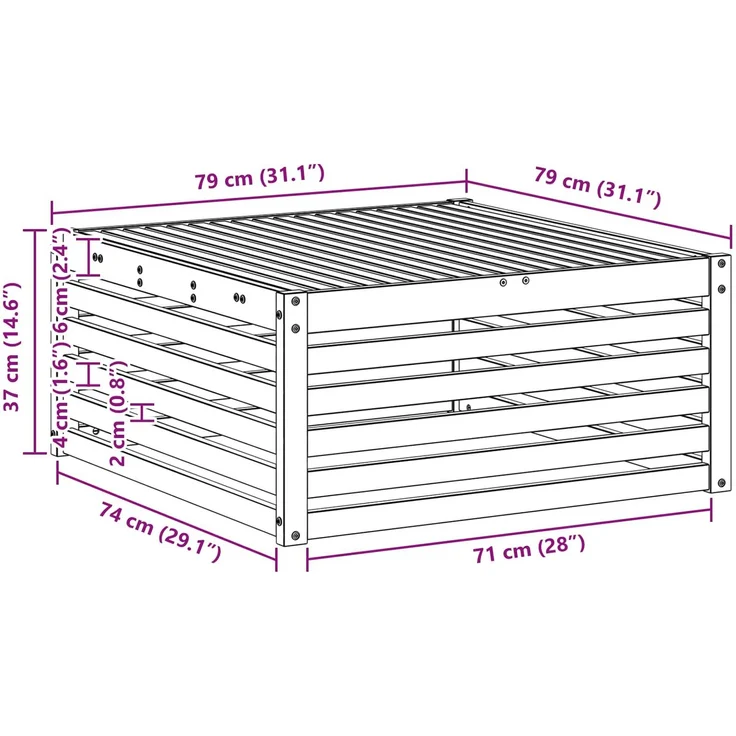 vidaXL Tisch für Outdoor Massivholz Akazie Natur 79 x 79 x 37 cm 900556 – Bild 9
