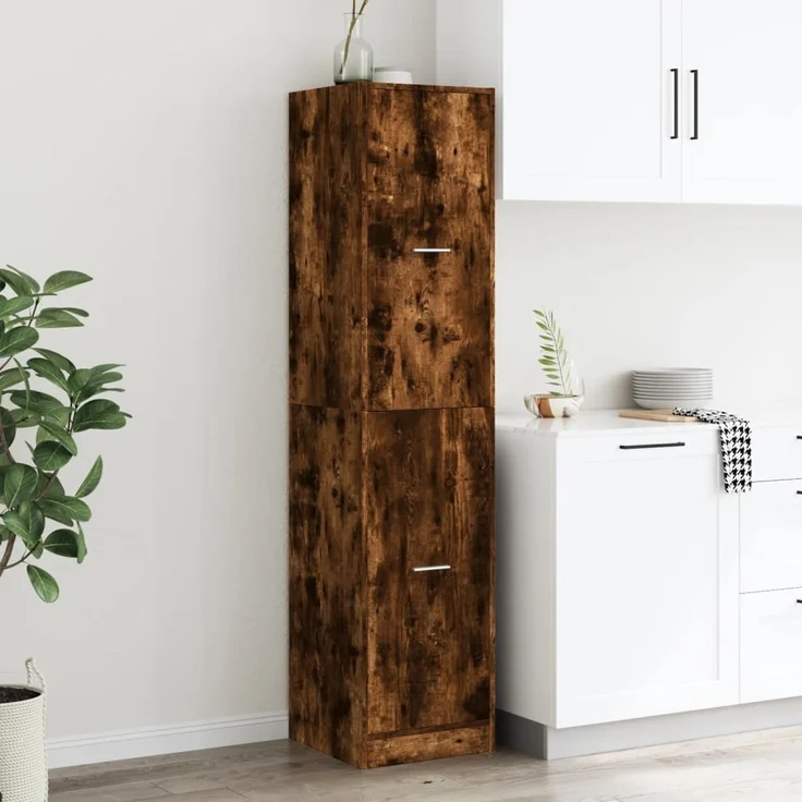 vidaXL Apothekerschrank Räuchereiche 40x41x174,5 cm Holzwerkstoff 3309649 – Bild 3